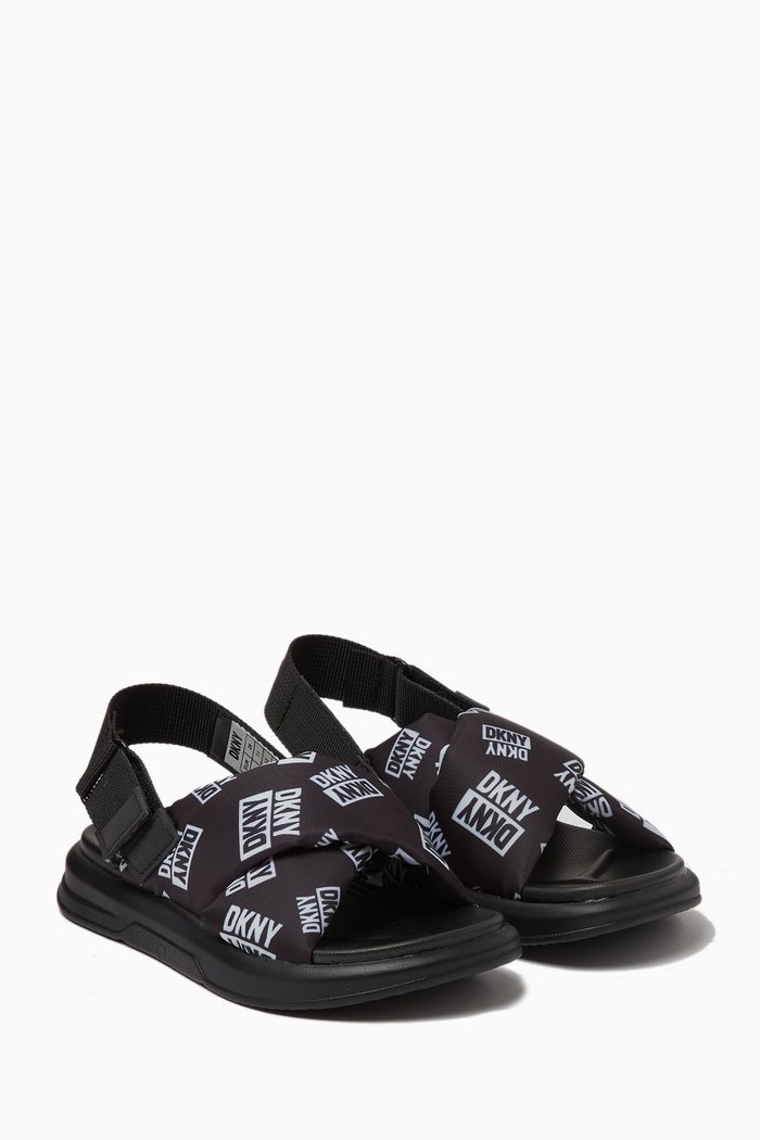 

Logo-print Padded Sandals, Black