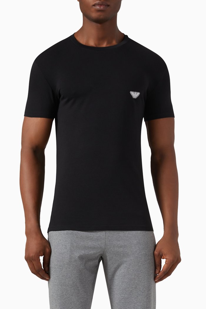 

N45 Loungewear T-shirt in Cotton Jersey, Black