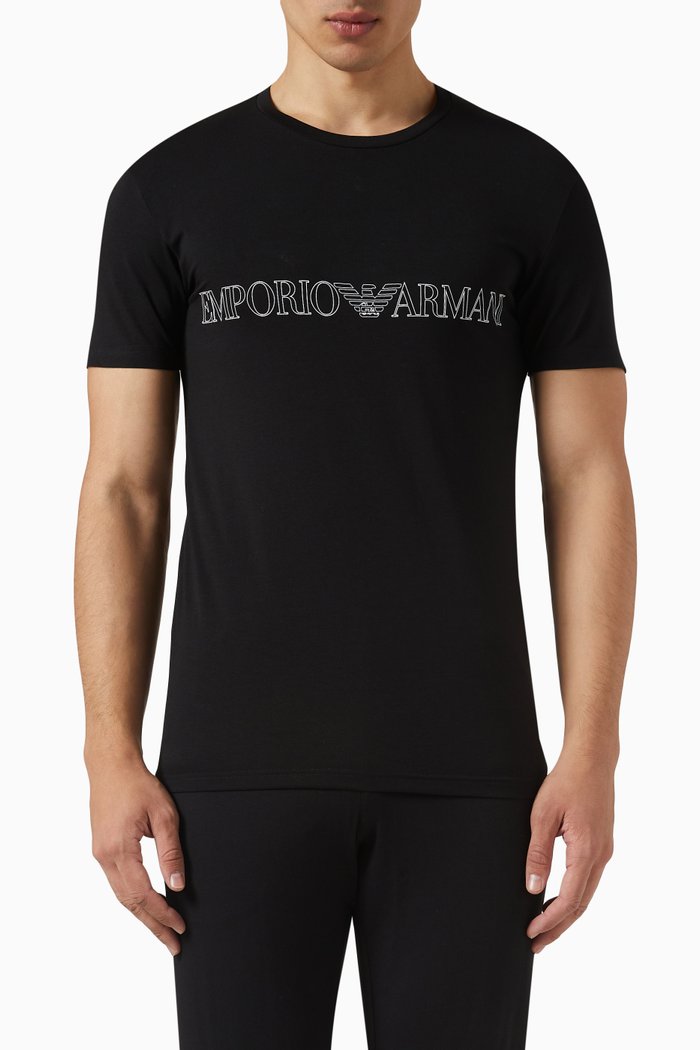 

N45 Loungewear T-shirt in Cotton Jersey, Black