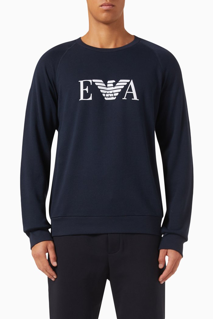 

Loungewear Sweatshirt in Cotton Jersey, Blue