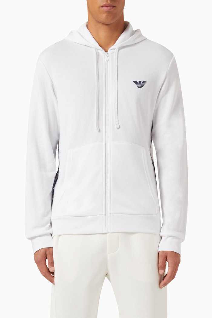 

Loungewear Hoodie in Cotton Jersey, White