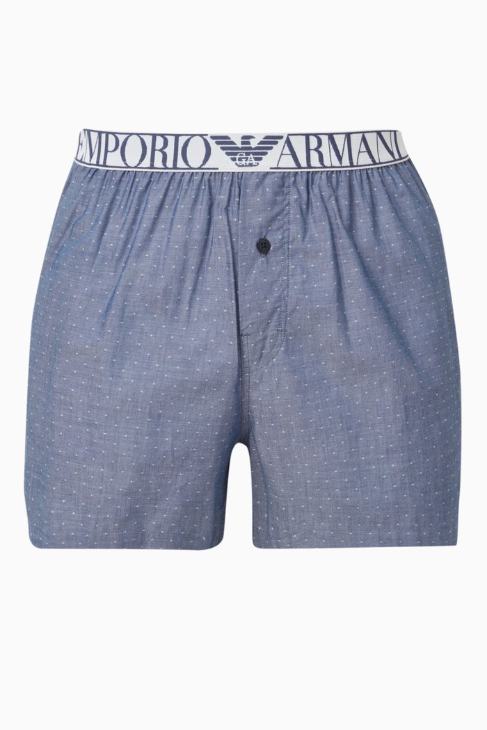 

Logo Waistband Boxers in Cotton, Blue