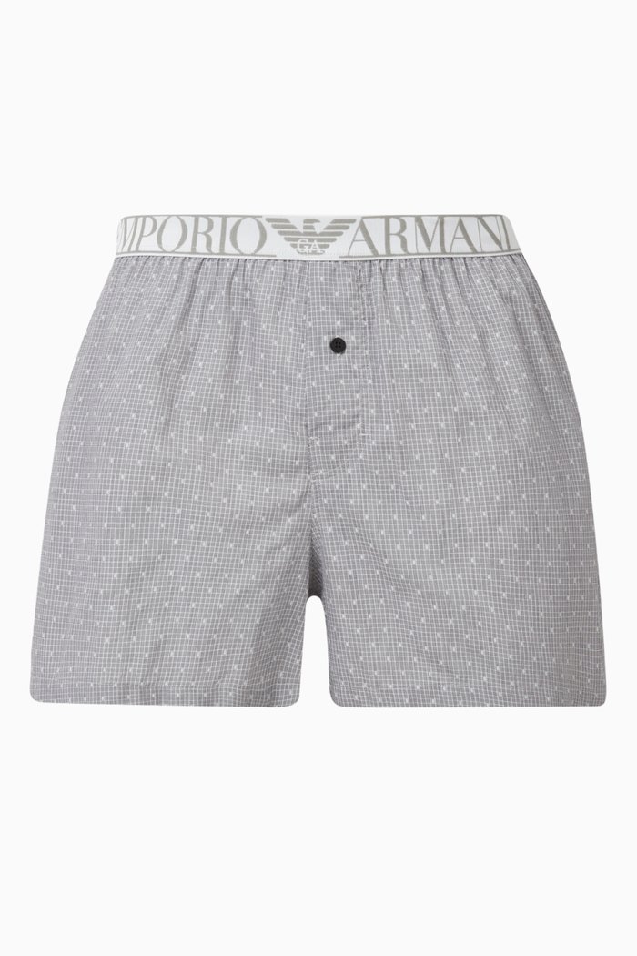 

Logo Waistband Boxers in Cotton, Grey