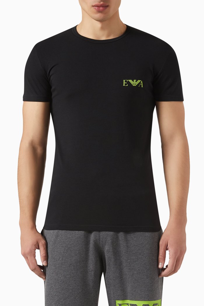 

T49 Loungewear T-shirts in Cotton, Set of 2, Black
