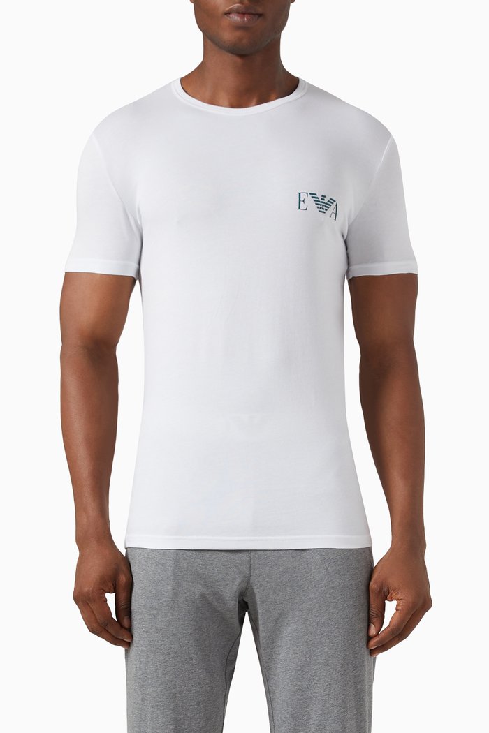 

T49 Loungewear T-shirts in Cotton, Set of 2, White