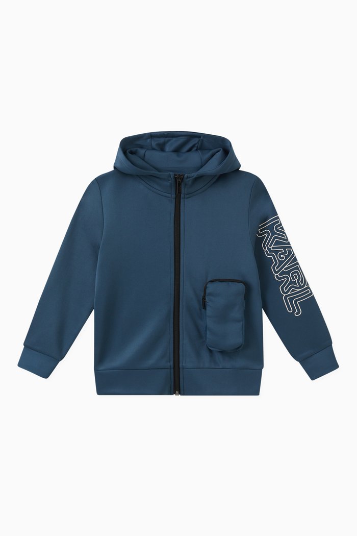 

Logo Jacket in Double Jersey, Blue