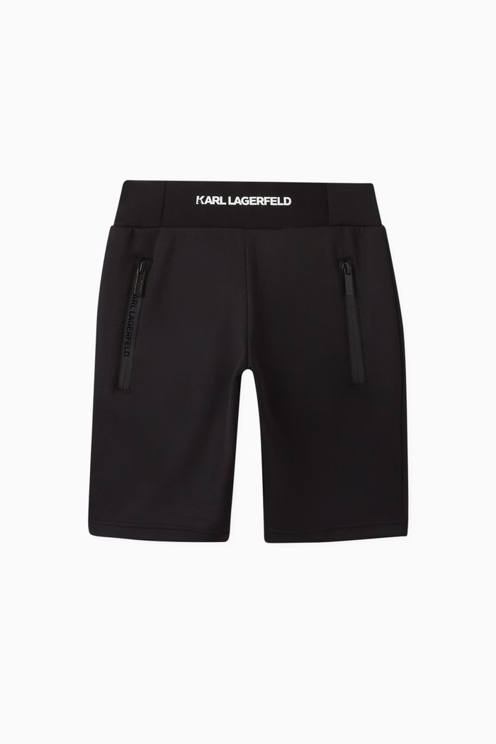

Logo Bermuda Shorts in Rayon Blend, Black