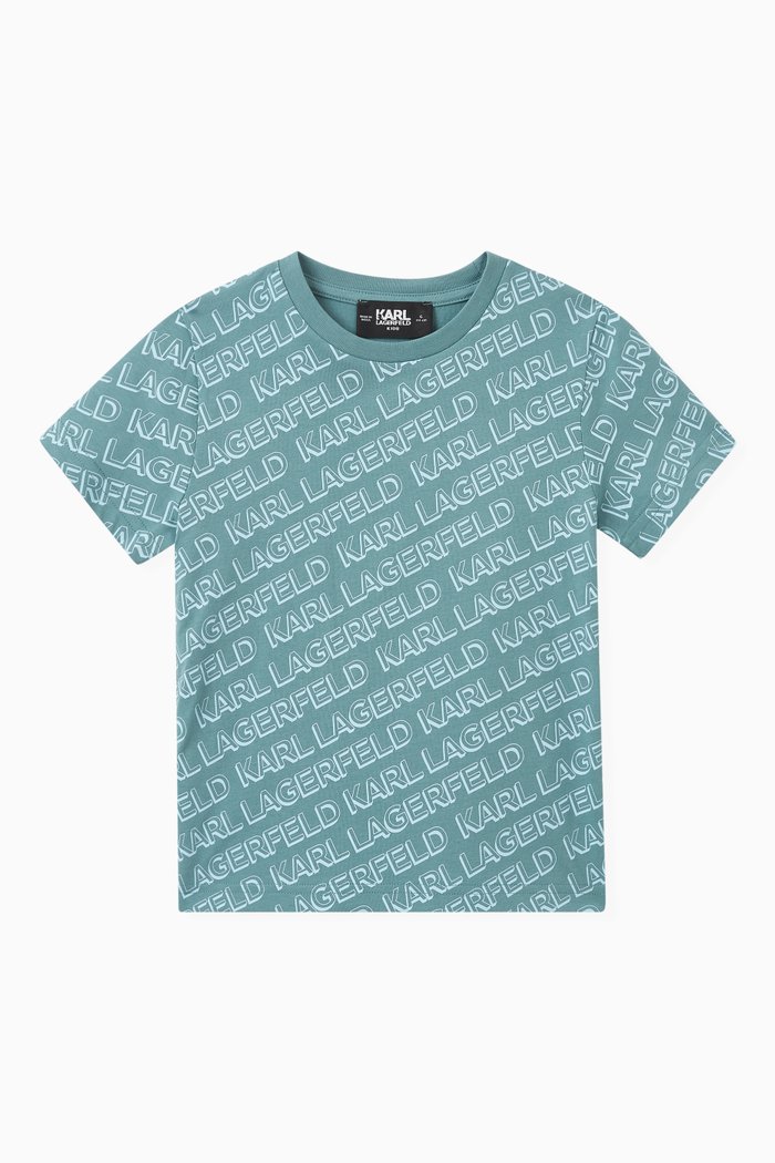 

Logo Print T-Shirt in Organic Cotton, Blue