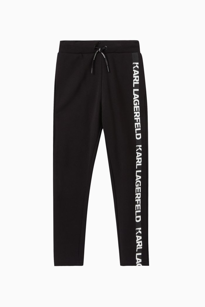 Logo-tape Sweatpants in Cotton-blend, Black