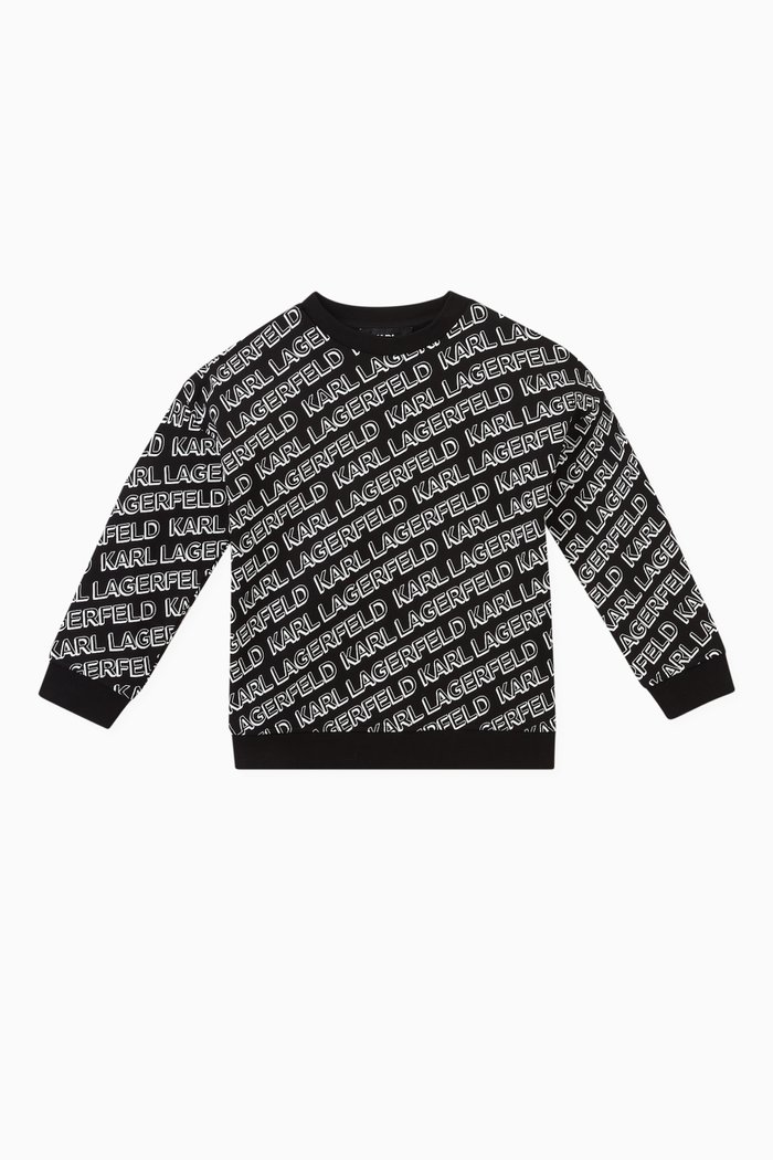 Logo-print Sweatshirt in Cotton, Black