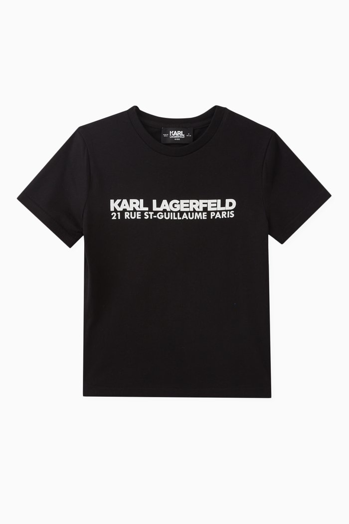 Logo Print T-Shirt in Cotton, Black