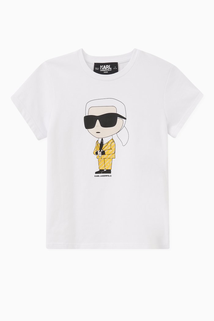

Karl-print T-shirt in Cotton-blend, Yellow