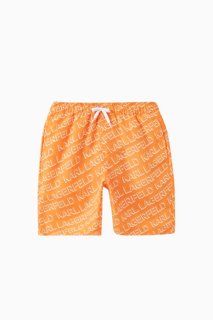 

Logo Print Swim Shorts in Nylon, Orange