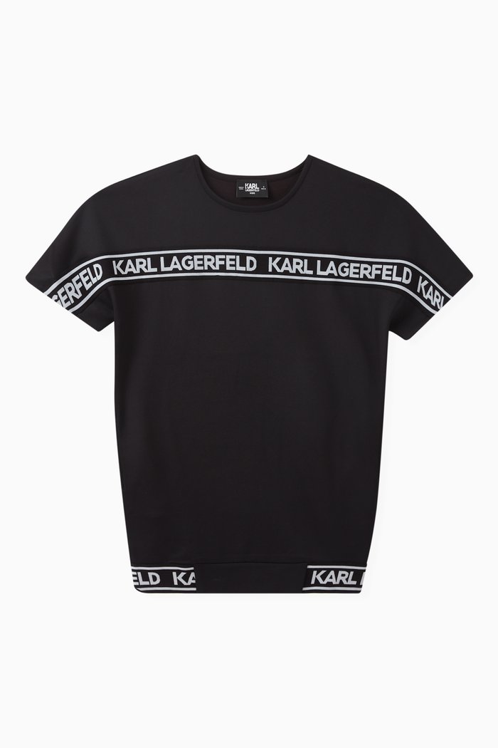 

Logo Print T-Shirt in Rayon Blend, Black