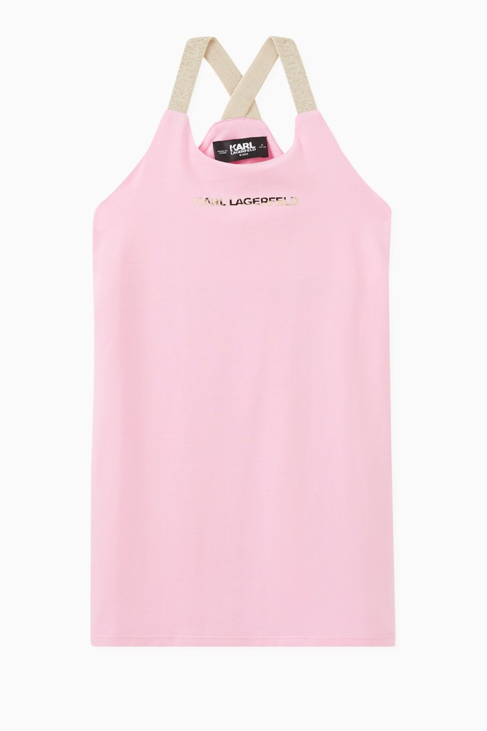 

Logo Dress in Cotton Blend, Pink