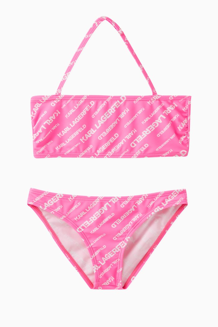 

Logo Print Bikini in Polyamide Stretch, Pink