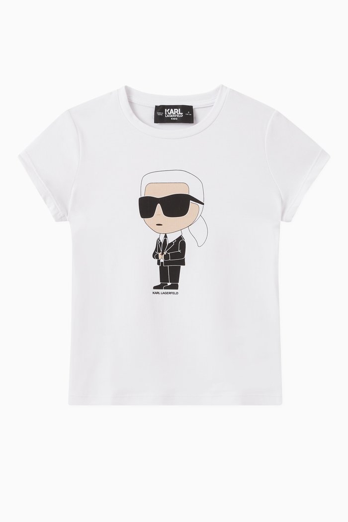 

Karl-print T-shirt in Cotton-blend, White
