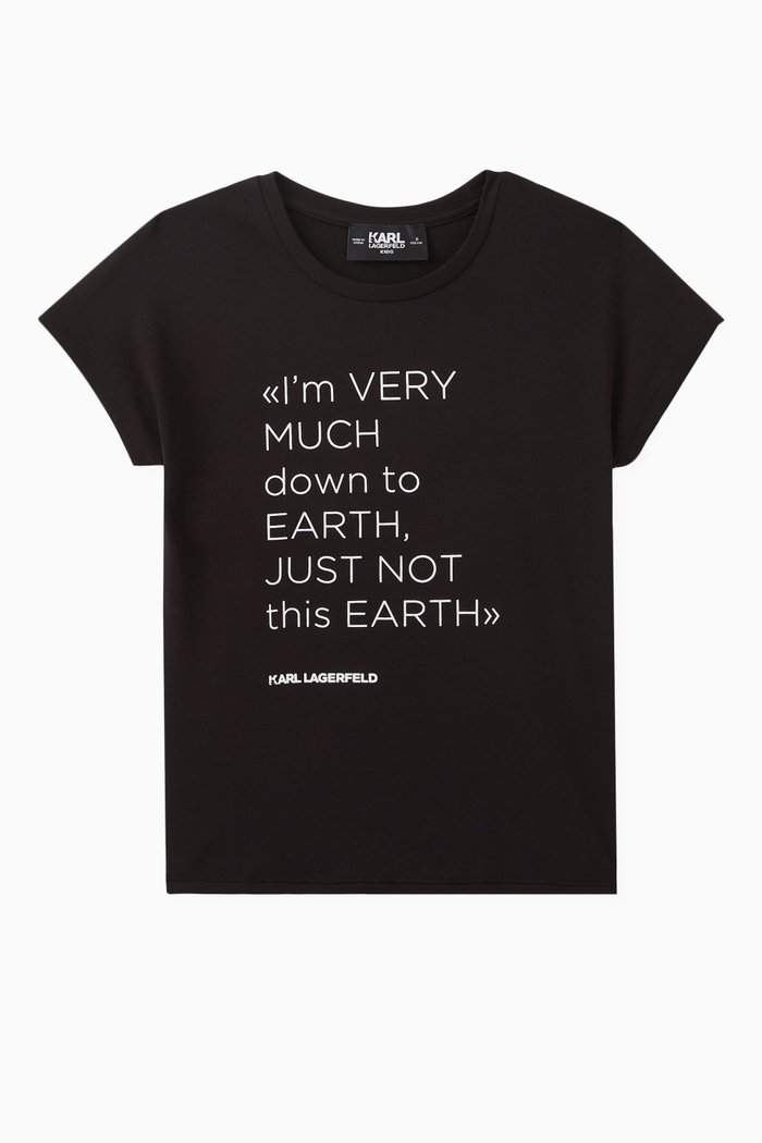 Logo Print T-Shirt in Cotton, Black