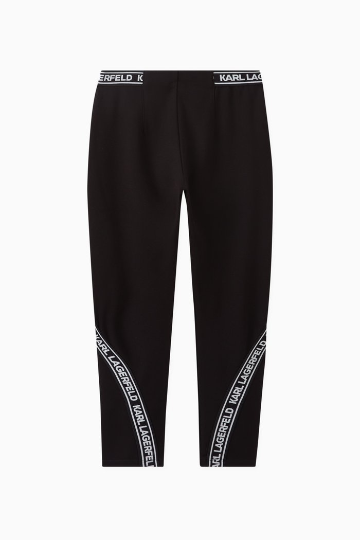 

Logo Print Leggings in Cotton, Black