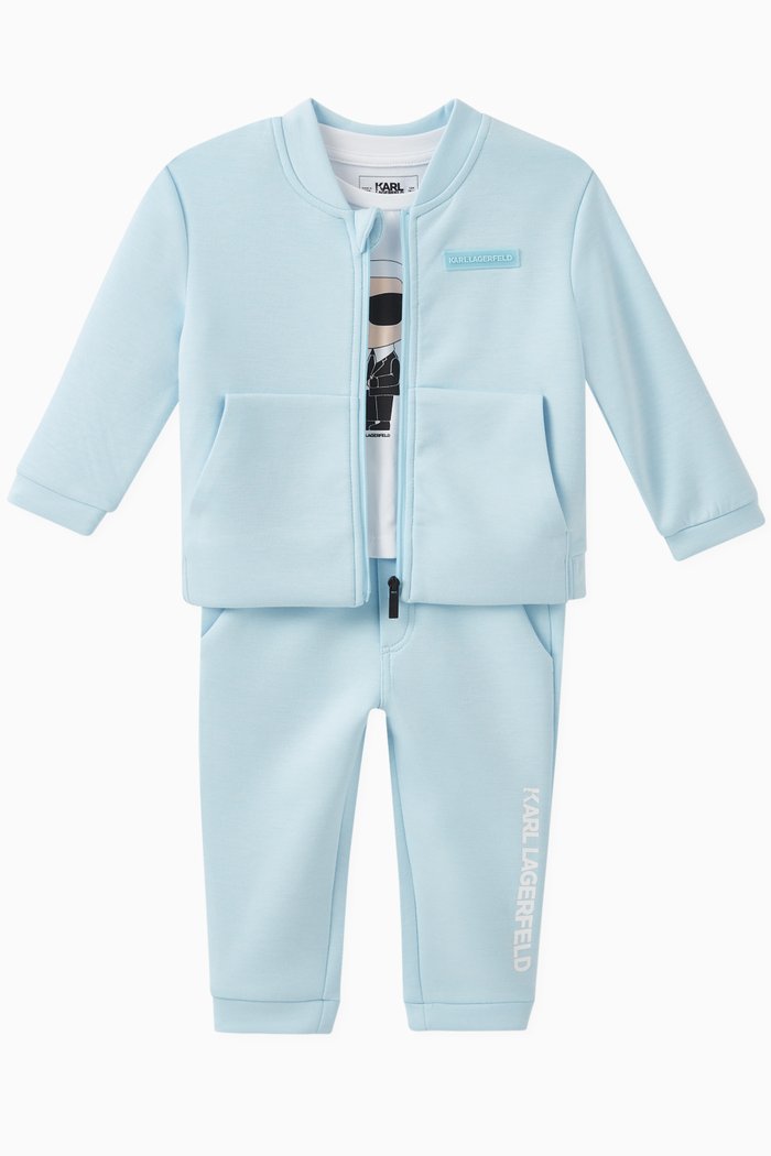 

Ikonik T-shirt, Track Jacket & Pants Set in Cotton Stretch, Blue
