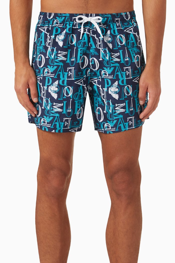 

Logo Swim Shorts in Nylon, Blue