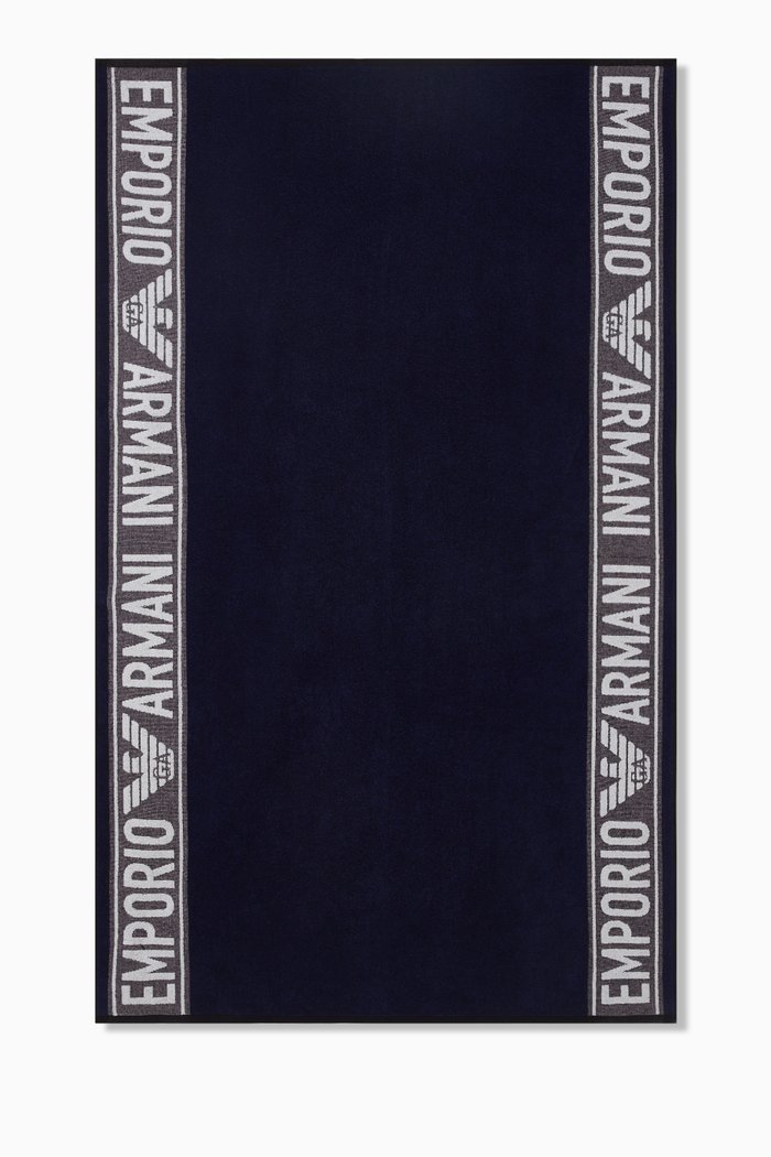 

Logo Beach Towel in Cotton Terry, Blue