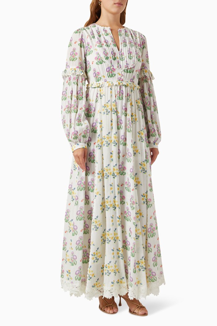 

Floral-print Maxi Dress, White