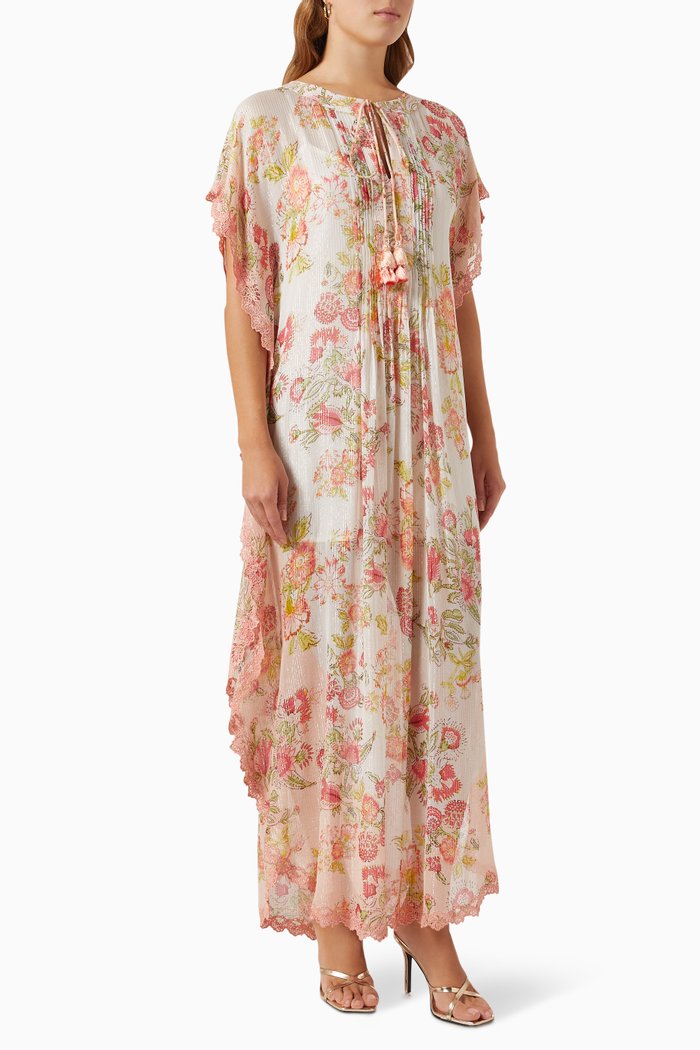 

Floral Kaftan in Chiffon, Multicolour