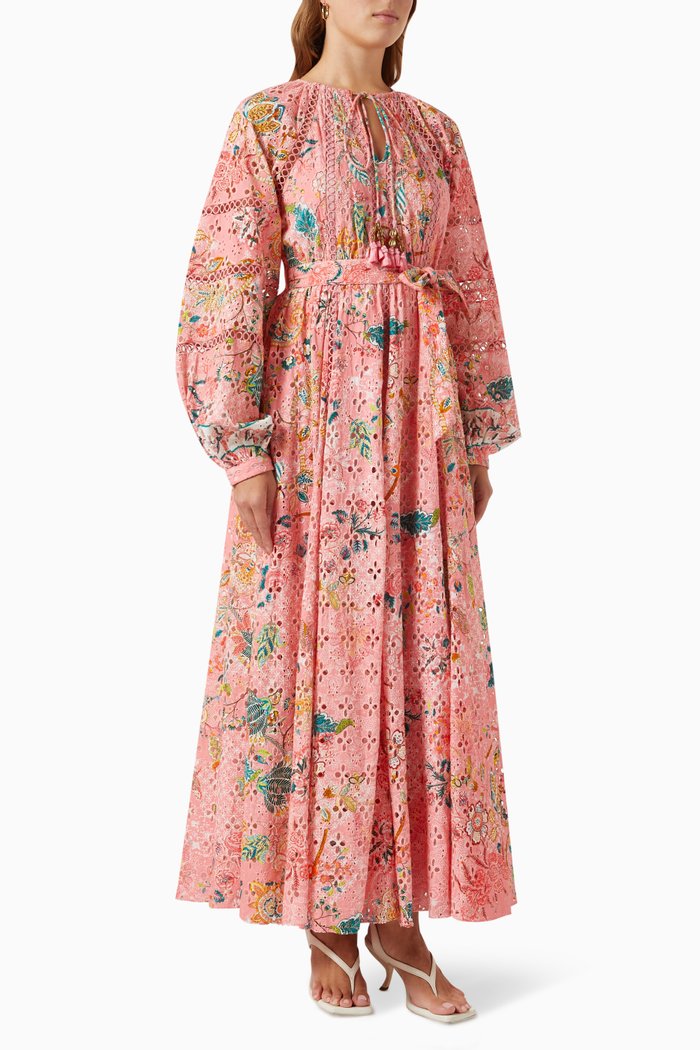 

Floral Embroidered Maxi Dress, Pink