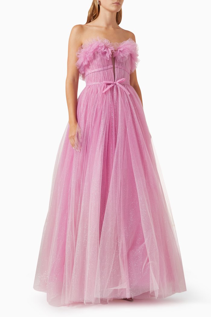 

Strapless Tulle Gown, Purple