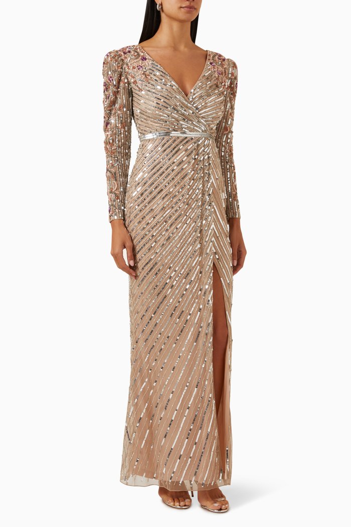 

Sequinned Gown in Tulle, Neutral