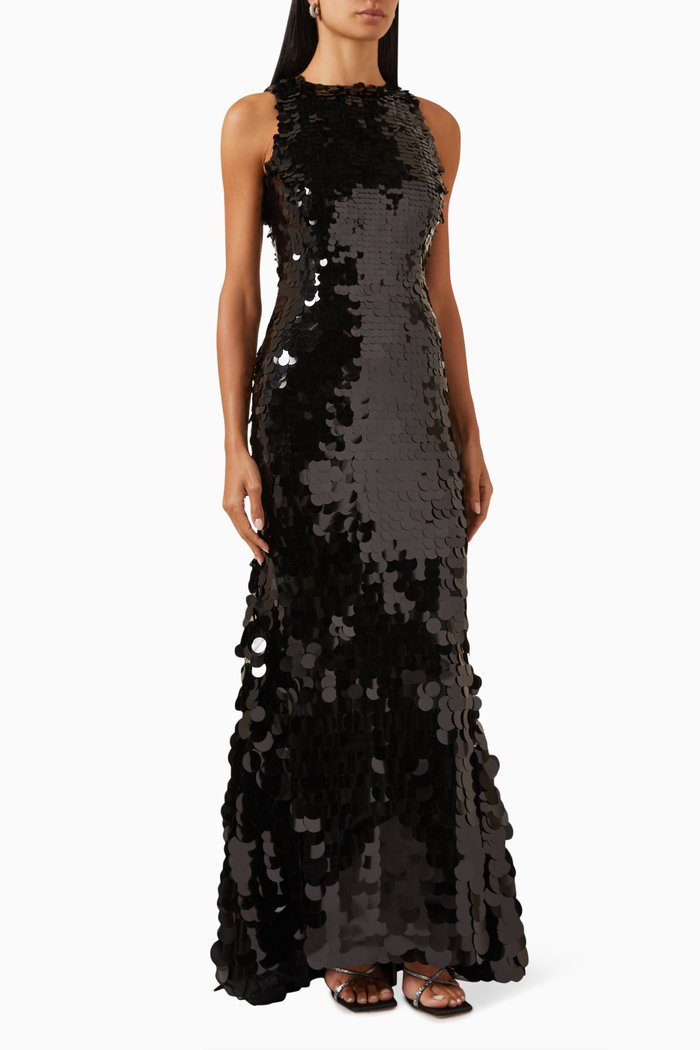 

Disc Sequin Gown, Black