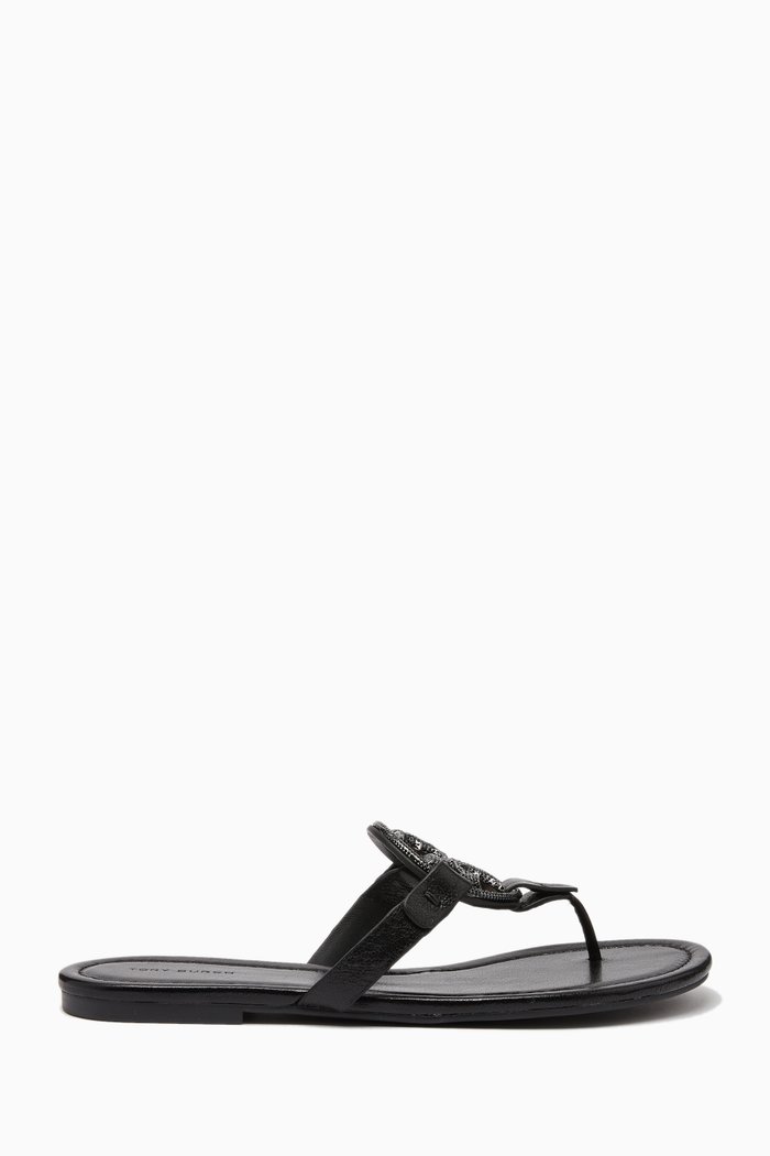 

Miller Pavé Sandals in Leather, Black