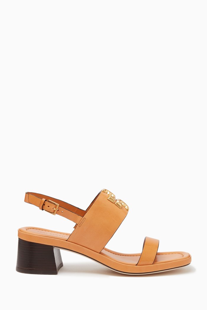 

Eleanor Block Heel Sandals in Leather, Brown