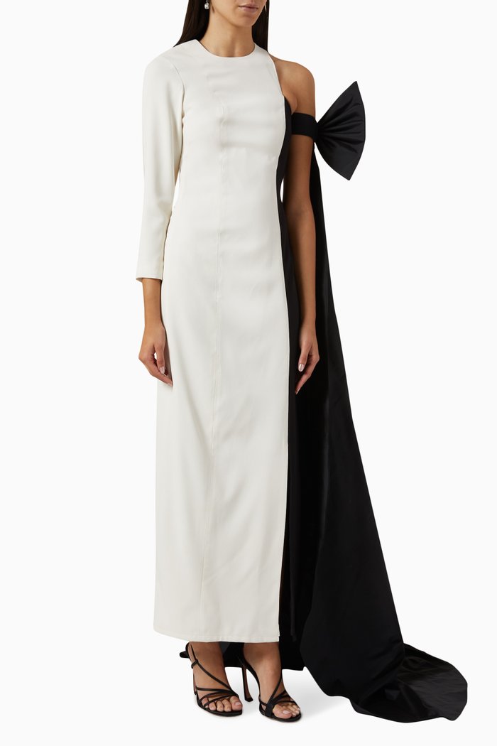 

Two-tone Gown in Silk Taffeta, White