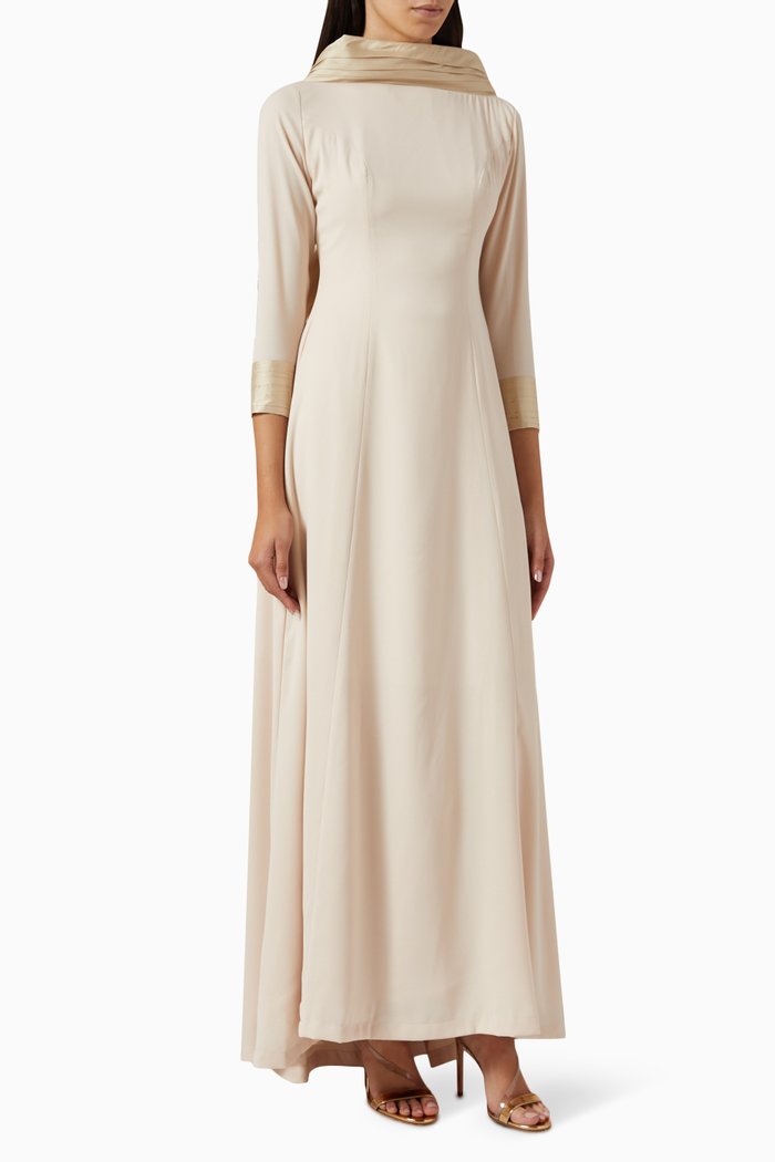 

Hazel Embellished-bow Maxi Dress in Silk-taffeta & Organza, Gold