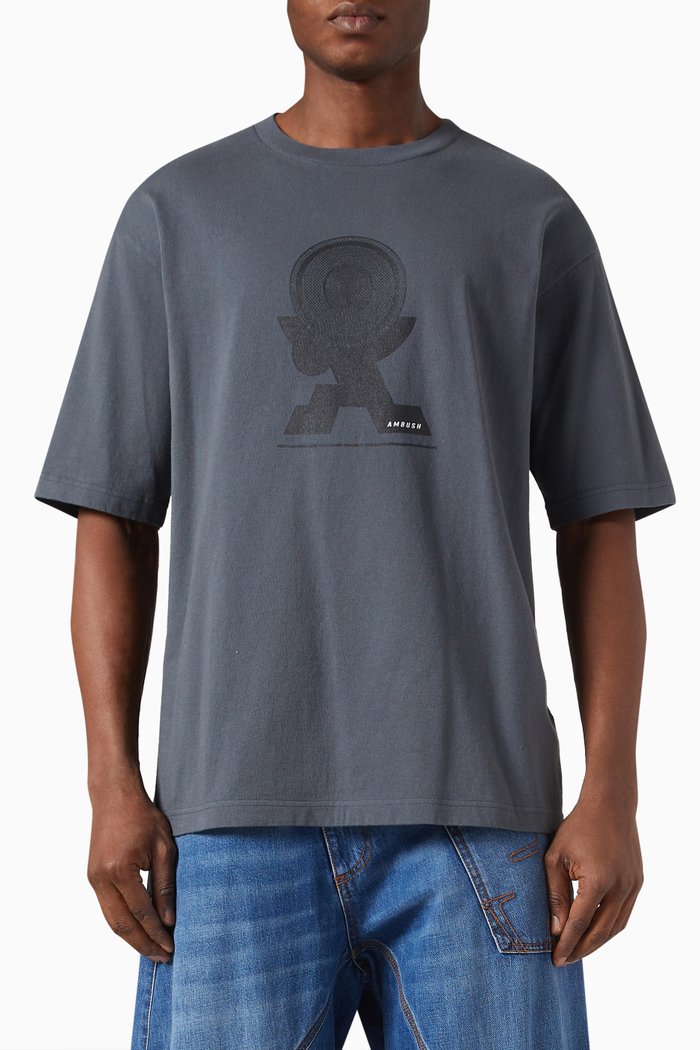 

Sound Graphic T-shirt in Cotton Jersey, Grey