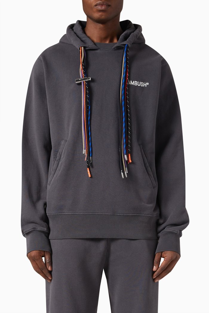 

Multi-Drawcords Hoodie in Fleece, Grey