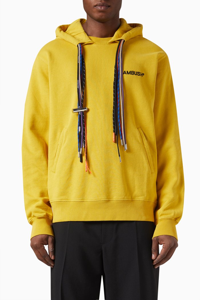 

Multi-Drawcords Hoodie in Fleece, Yellow