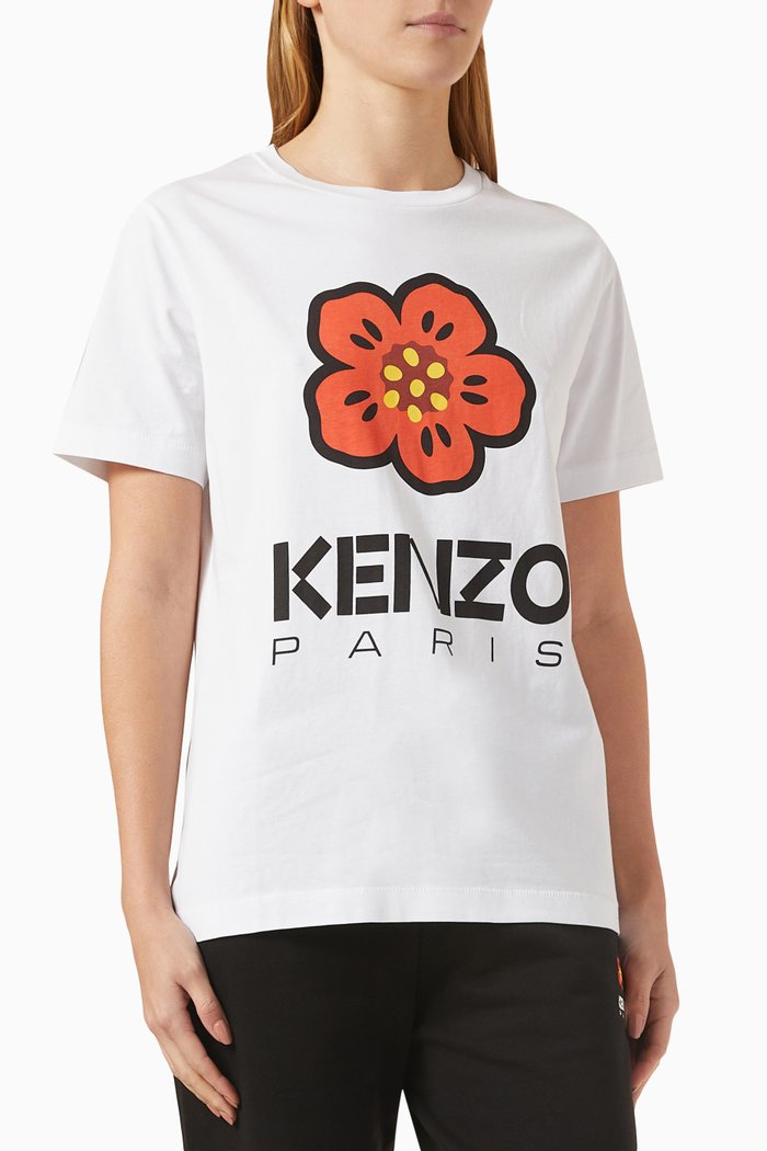 

Flower Logo T-shirt in Jersey, White