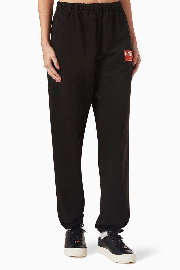 

Logo Patch Jogger Pants in Fleece, Black