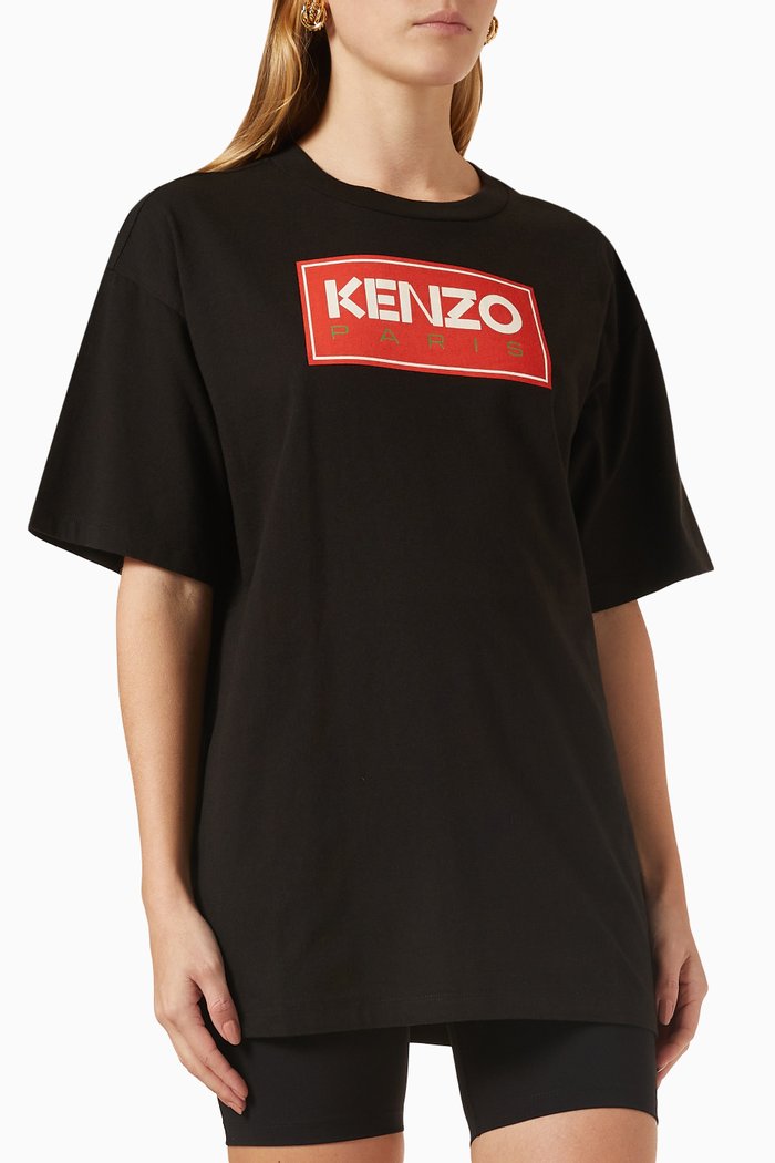 

Oversized Logo T-shirt in Jersey, Black