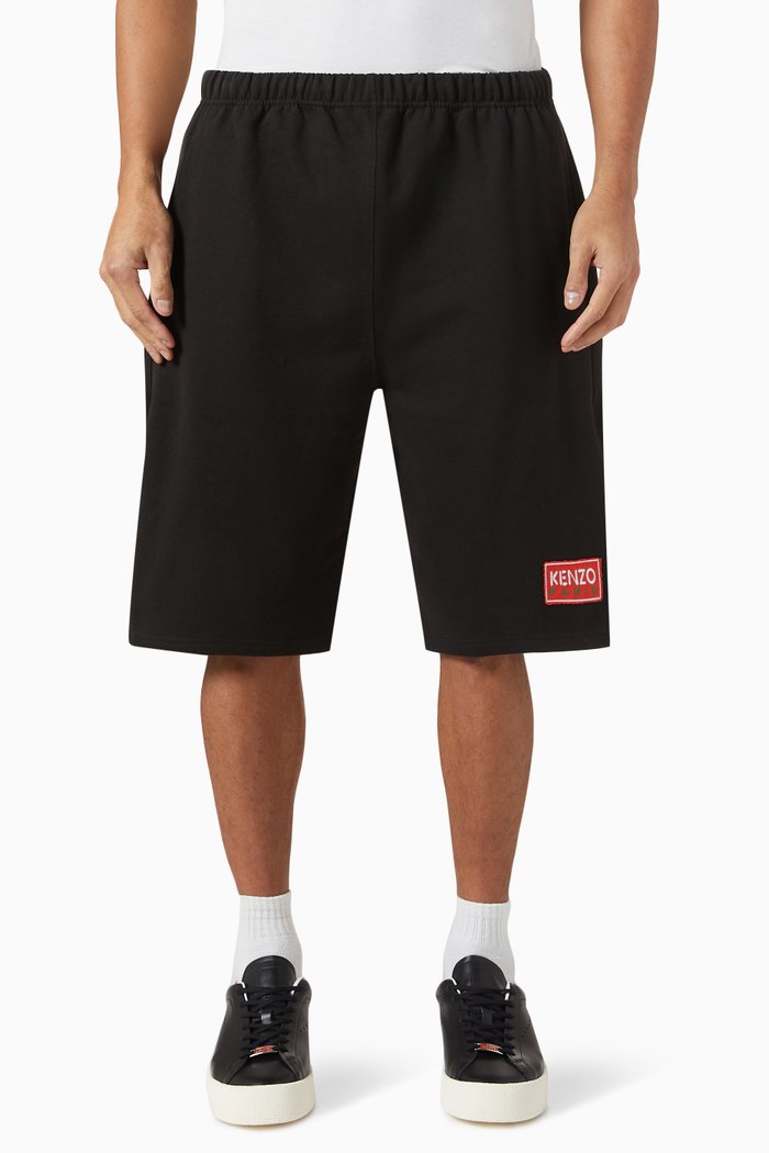 

Logo Patch Bermuda Shorts in Cotton, Black