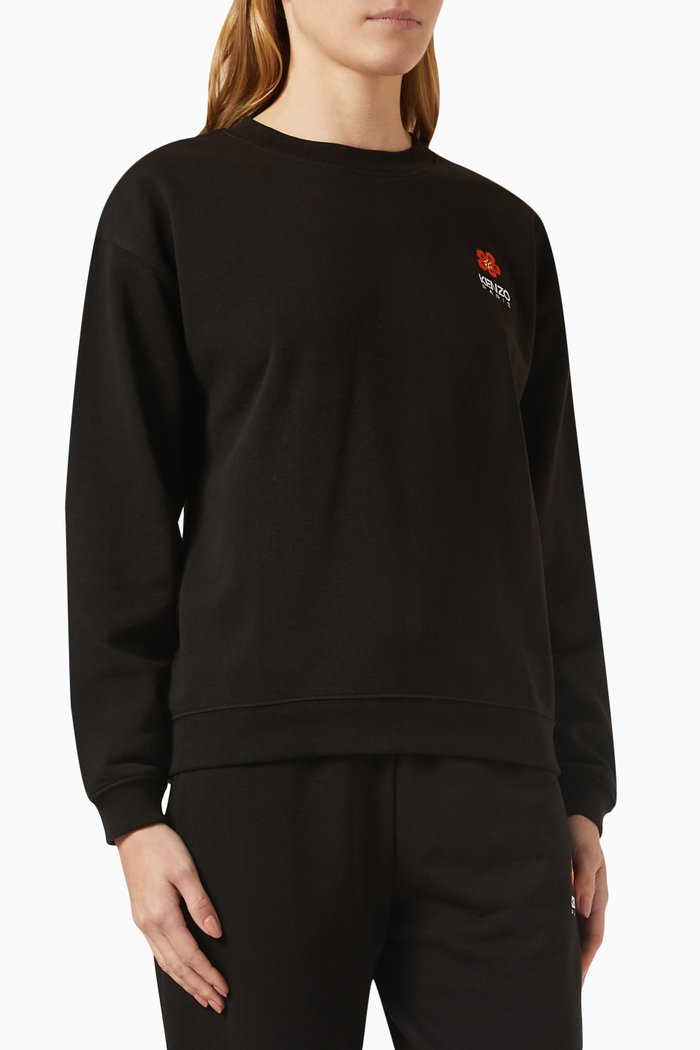 

Boke Flower Sweatshirt in Fleece, Black