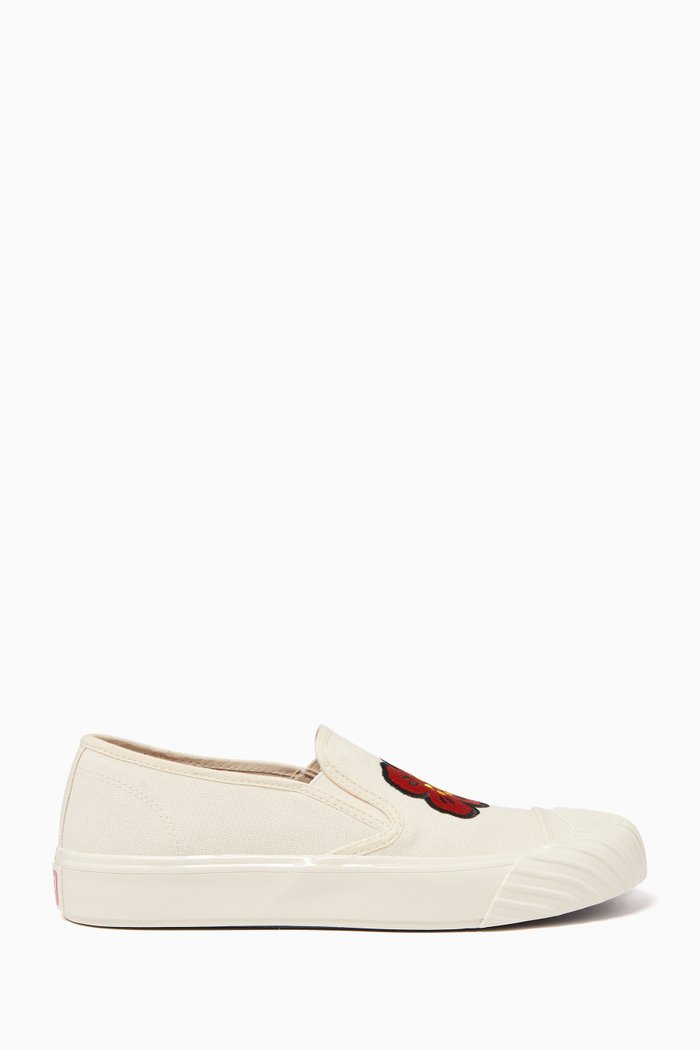 Kenzoschool Boke Flower Slip-on Sneakers in Canvas, Neutral