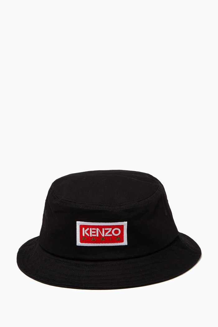 

Logo Bucket Hat in Cotton, Black