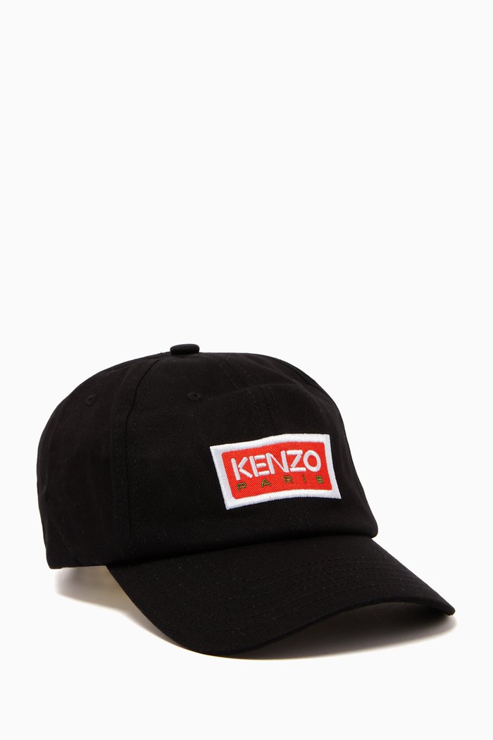 

Kenzo Paris Logo Cap in Cotton, Black