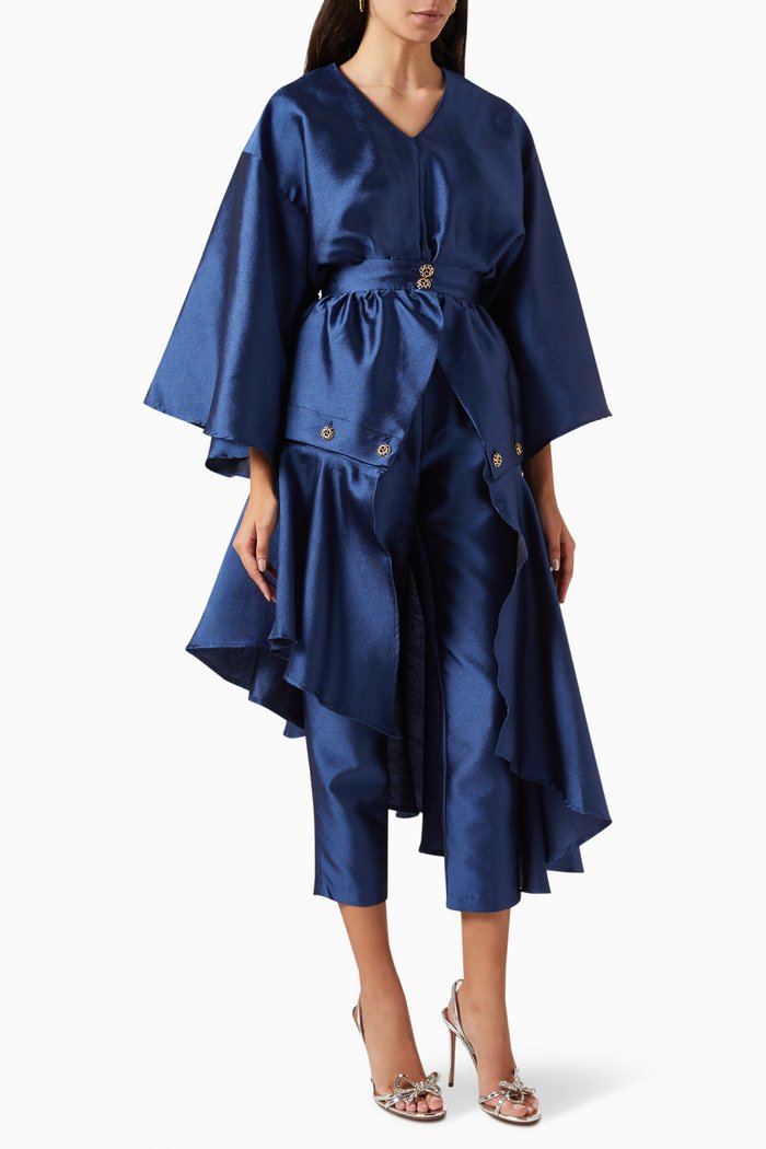 

Cropped Jumpsuit in Satin, Blue