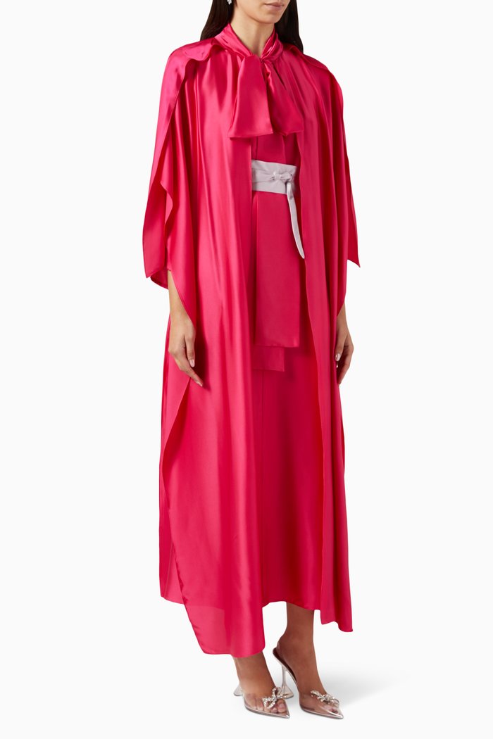 

Draped Maxi Dress in Satin, Pink