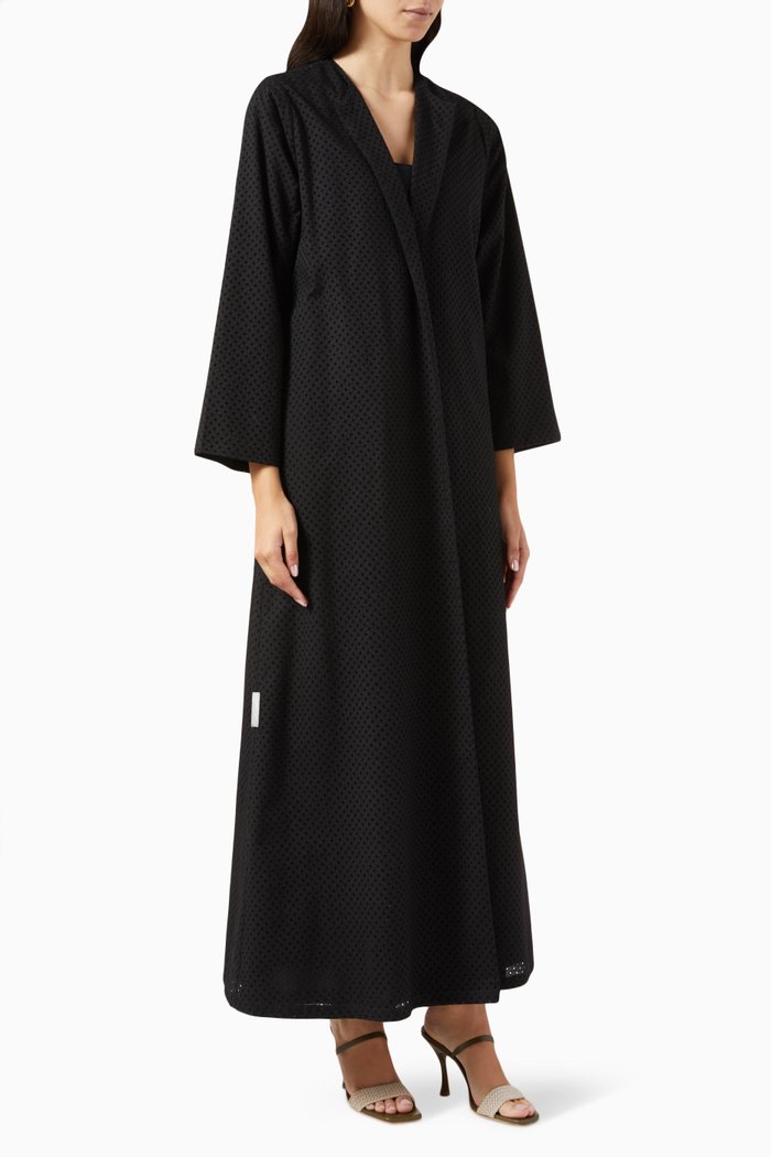 

Eyelet Abaya, Black